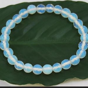 Faceted 8mm Opalite Stretch Bracelet Custom sized